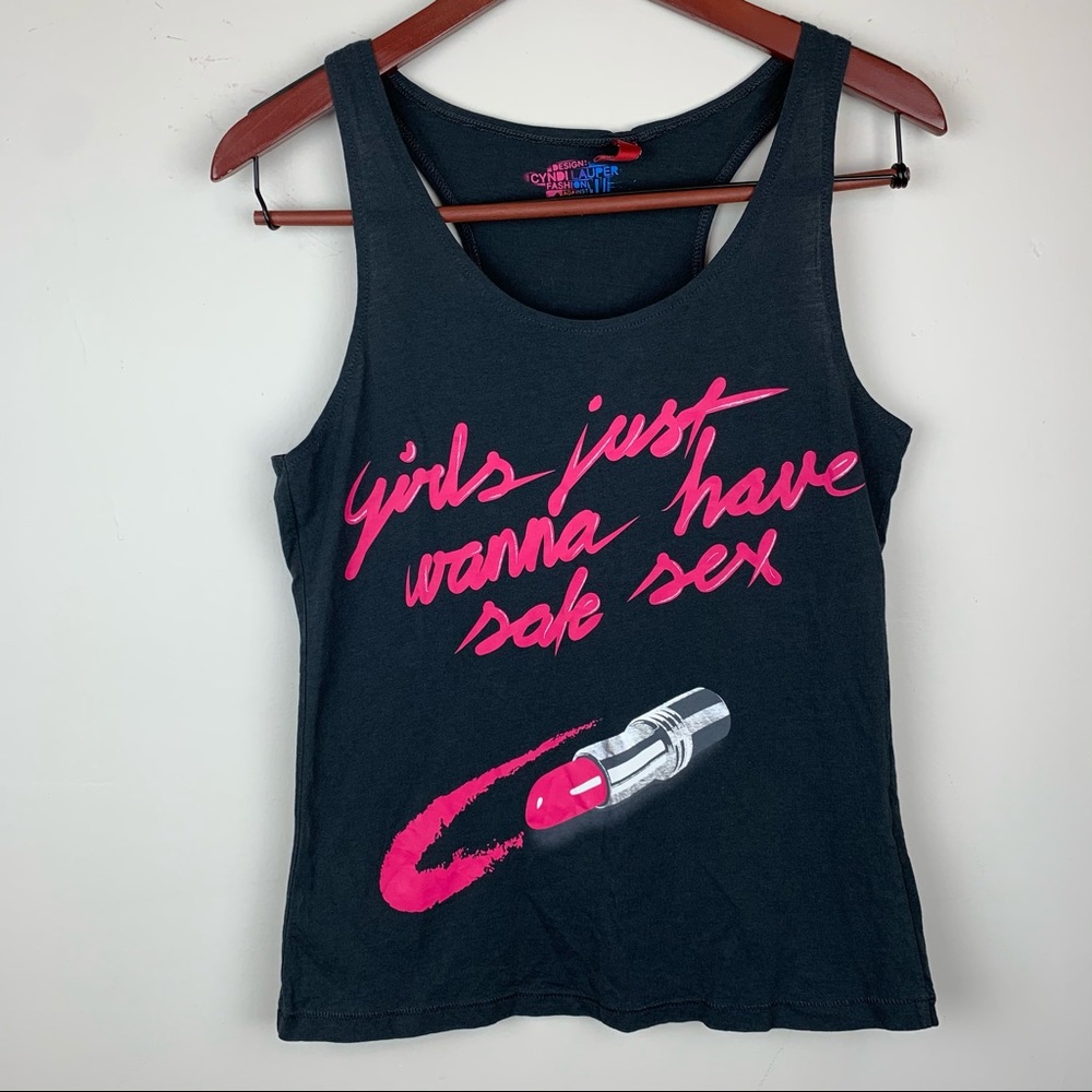H&M Cyndi Lauper girls just wanna have safe sex T